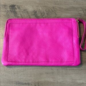 GAP Fuchsia Pink Leather Wristlet Wallet - soft butter leather